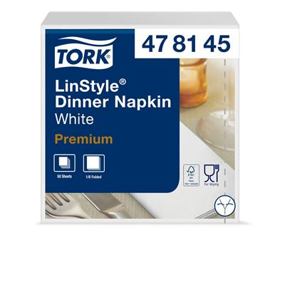 Serviette Tork Linstyle dinner blanche les 600