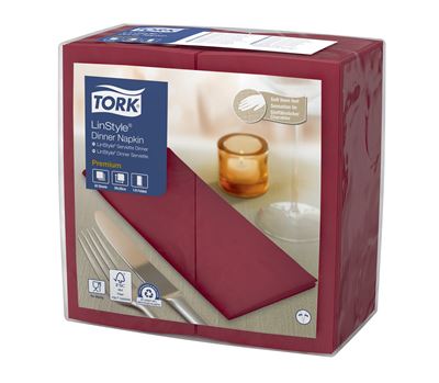 Serviette Tork Linstyle dinner bordeaux les 700