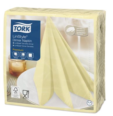 Serviette non tissé Tork Linstyle champagne les 50