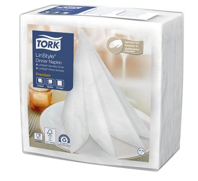 Serviette non tissé Tork Linstyle dinner blanche les 700