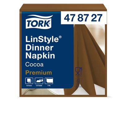 Serviette Tork Linstyle dinner cacao les 50