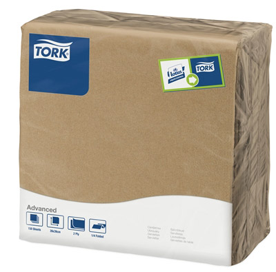 Serviette papier Tork 39x39 2 plis bistre colis de 1800