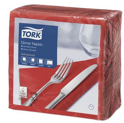 Serviette papier Tork 39x39 2 plis rouge cerise colis de 1800