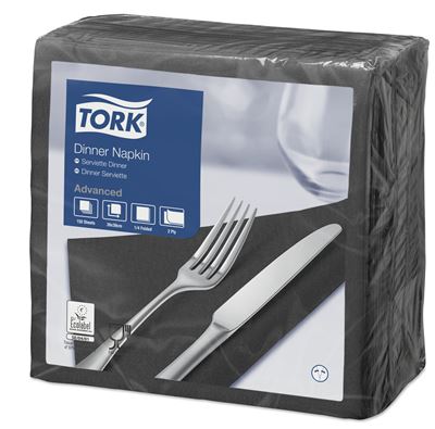 Serviette papier Tork 39x39 2 plis noir colis de 1800