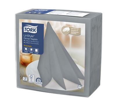 Serviette Tork Linstyle dinner gris les 700