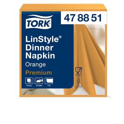 Serviette Tork Linstyle dinner orange les 50