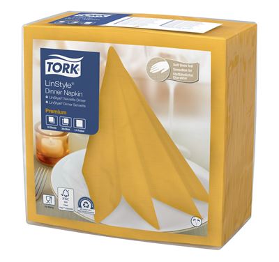 Serviette Tork Linstyle jaune moutarde