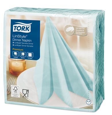 Serviette Tork Linstyle bleu aqua les 50