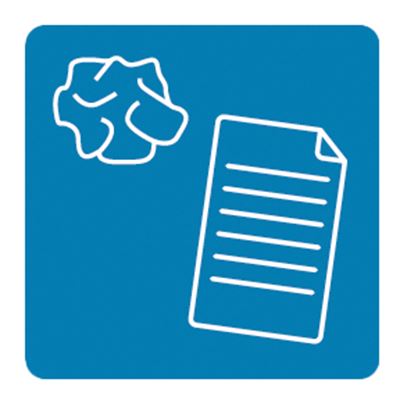 Aimant tri sélectif bleu pour papier 45x45 mm