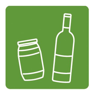 Aimant tri sélectif vert pour verre 45x45 mm