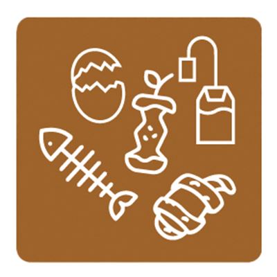 Aimant tri sélectif marron biodéchets 45x45 mm