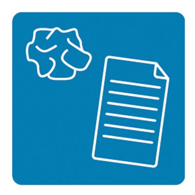 Aimant tri sélectif bleu pour papier 90x90 mm