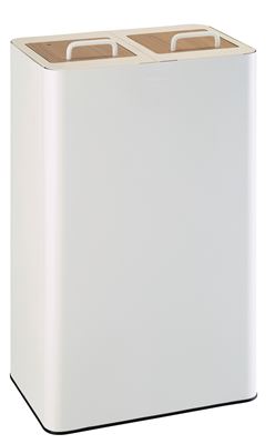 Poubelle tri sélectif Venus signature blanc mat 2x40L