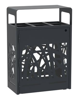 Poubelle de tri sélectif Cybel 3x60L anthracite ouvertures rectangles