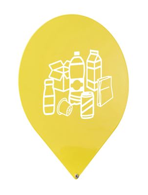 Plaque signalétique poubelle Trinox jaune emballages