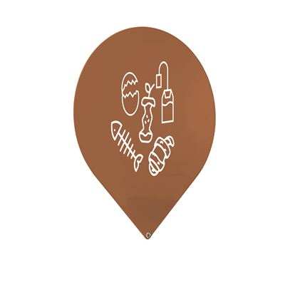 Plaque signalétique poubelle Trinox marron biodéchets