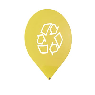 Plaque signalétique poubelle Trinox jaune recyclable