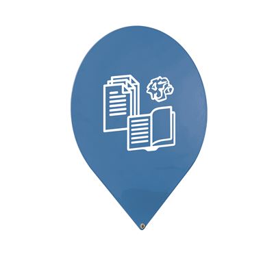 Plaque signalétique poubelle Trinox bleue papier