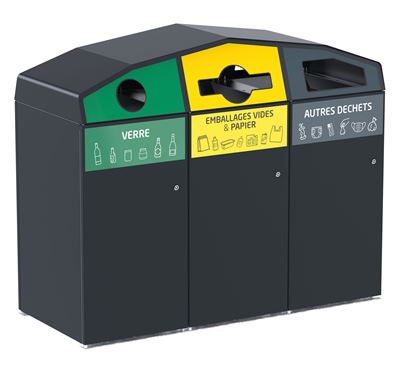 Poubelle caréné trirok 3x120L