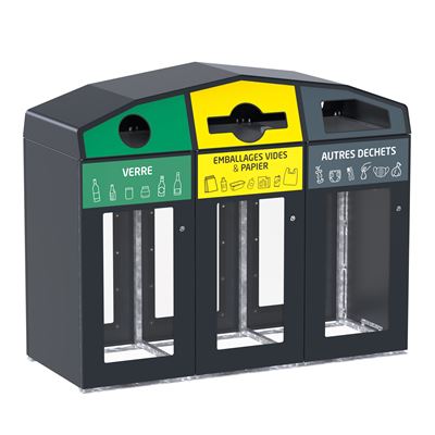 Poubelle vigipirate trirok 3x110L