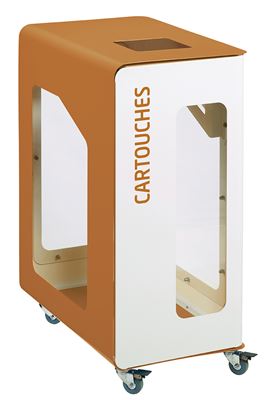Poubelle de tri sélectif vigipirate à roulettes 90L cartouches cubatri blanc