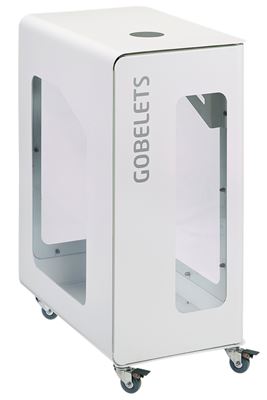 Poubelle de tri sélectif vigipirate à roulettes 90L gobelets cubatri blanc