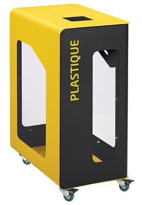 Poubelle de tri sélectif vigipirate à roulettes 90L plastique cubatri