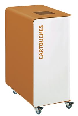 Poubelle de tri sélectif à roulettes 90L cartouches cubatri blanc