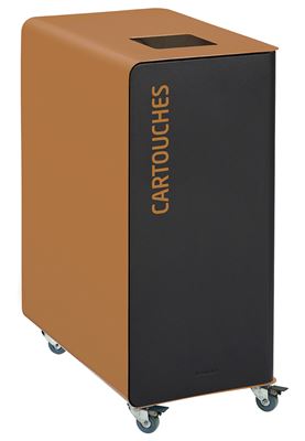 Poubelle de tri sélectif à roulettes 90L cartouches cubatri