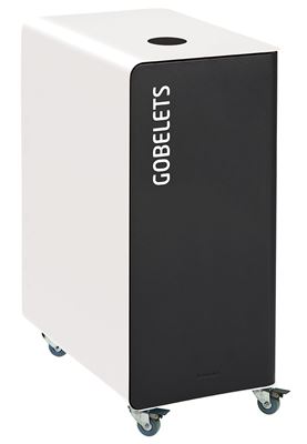 Poubelle de tri sélectif à roulettes 90L gobelets cubatri