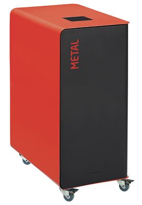 Poubelle de tri sélectif à roulettes 90L métal cubatri