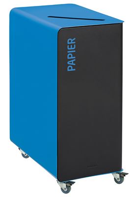 Poubelle de tri sélectif à roulettes 90L papier cubatri