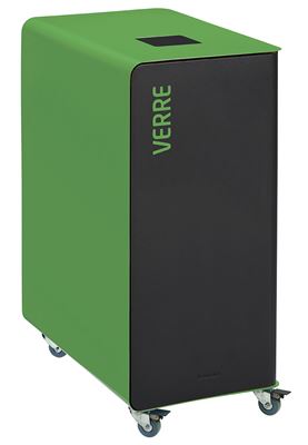 Poubelle de tri sélectif à roulettes 90L verre cubatri