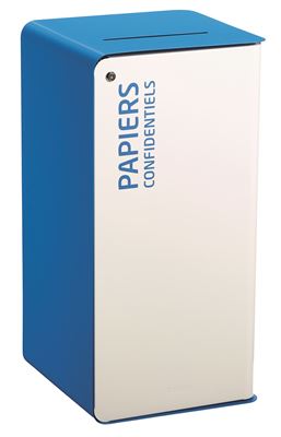 Poubelle de tri sélectif 75L papiers confidentiels cubatri blanc
