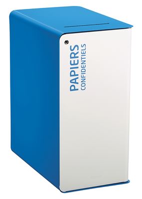 Poubelle de tri sélectif 90L papiers confidentiels cubatri blanc