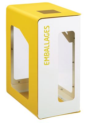 Poubelle de tri sélectif vigipirate 90L emballages cubatri blanc
