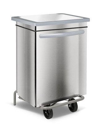 Poubelle cuisine inox HACCP carénée 70 litres