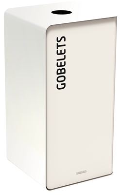 Poubelle de tri sélectif 75L gobelets cubatri blanc
