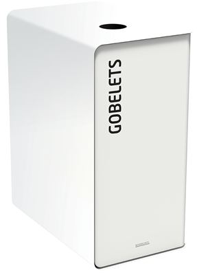 Poubelle de tri sélectif 90L gobelets cubatri blanc