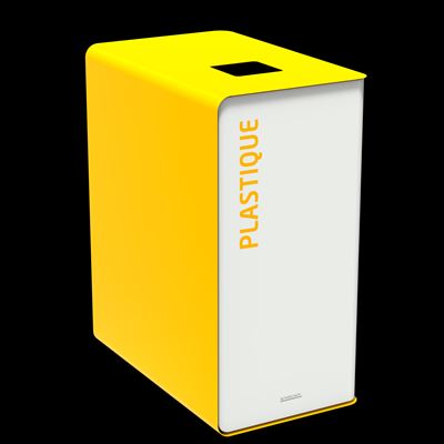 Poubelle de tri sélectif 90L plastique cubatri blanc