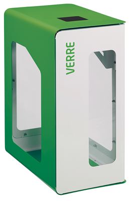Poubelle de tri sélectif vigipirate 90L verre cubatri blanc