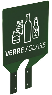 Plaque de tri verre vert