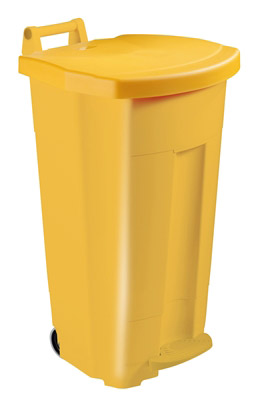 Poubelle tri sélectif cuisine 90 L jaune