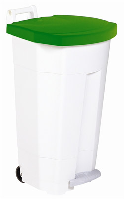 Poubelle tri cuisine 90 L couvercle vert