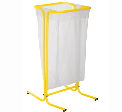 Support sac poubelle rossignol 110 litres sur pieds jaune