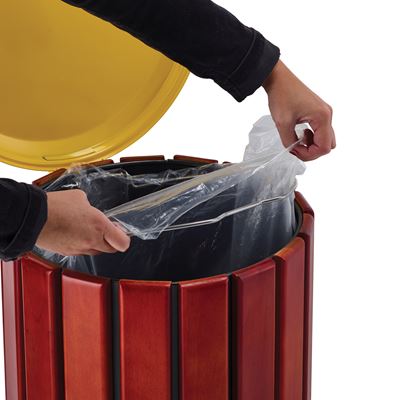 efluky Support pour sac poubelle jaune 100 l, avec couvercle, support pour sacs poubelle pour sacs jaunes, retrait facile par la porte à l'arrière, récipient pour cuisine et maison [sans poche