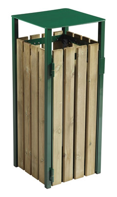 Poubelle exterieure 110L vert mousse