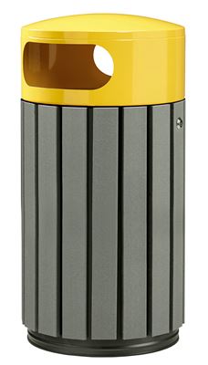 Poubelle recyclée extérieur 40L Rossignol jaune