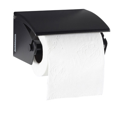 Distributeur papier toilette rouleaux acier noir manga