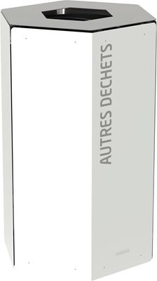 Poubelle tri sélectif Rossignol 50L autres déchets blanc